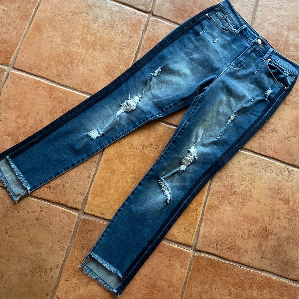 Tinseltown distressed high waist skinny Jeans Dark blue women Size 27